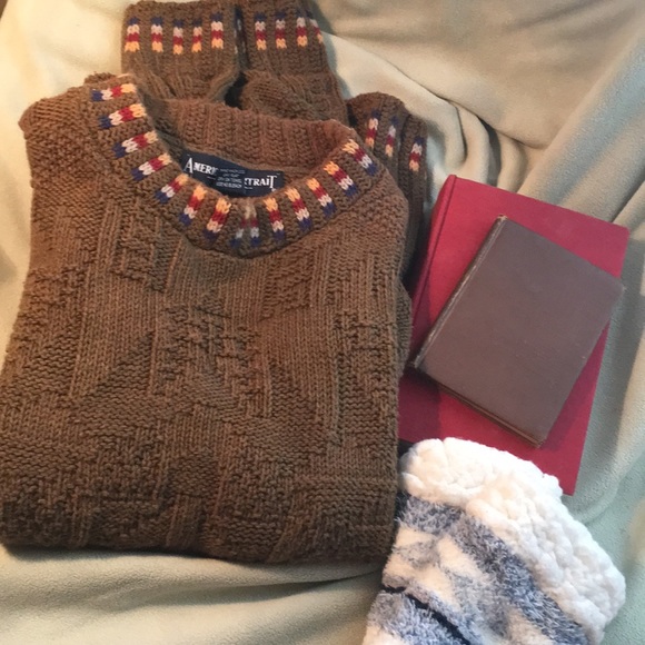 Oversized vintage boyfriend sweater fireplace - Picture 1 of 8